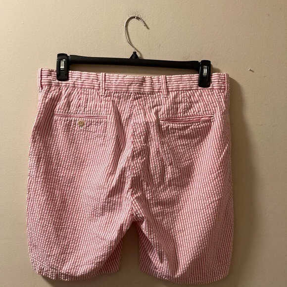 Polo Golf Ralph Lauren Men’s Seersucker Shorts Preppy Pink White Size 34 - Picture 5 of 9